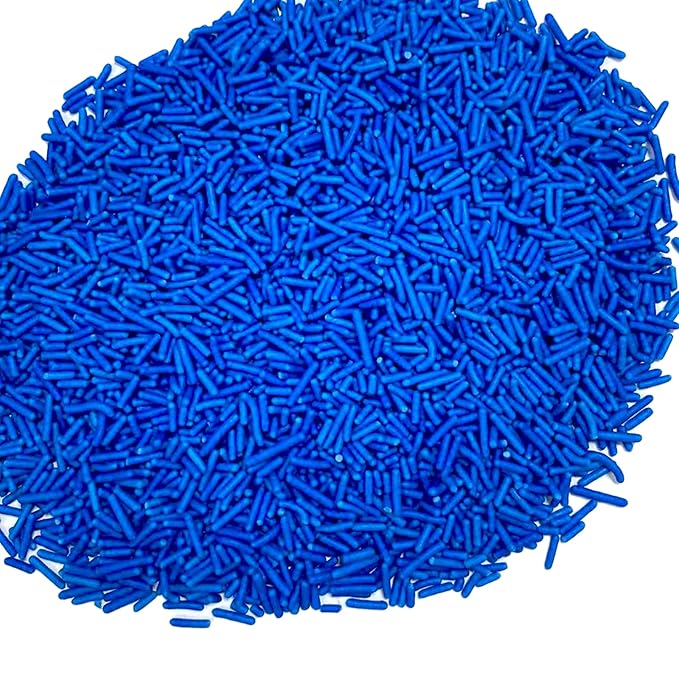 Sentovac Blue Soft Jimmies Sprinkles Edible for Cake Decorating Blue Sprinkles Sugar Candy Cookie Cupcake Topper Ice Cream Baking Decorations Wedding Halloween Christmas Supplies 3.35oz
