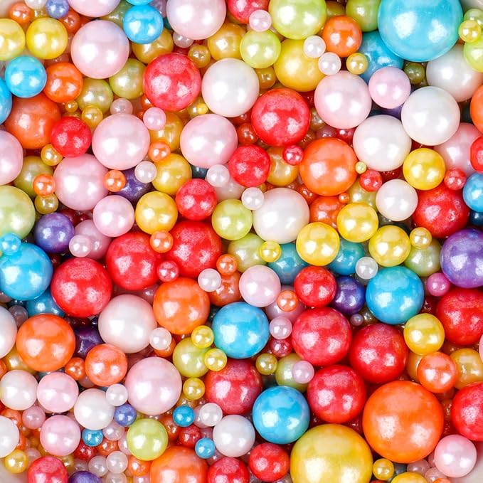 Sprinkles for Cake Decorating, 4.6oz Rainbow Pearl Sprinkles Mix for Ice Cream, Cupcake, Baking, Cookies, Cake Toppings