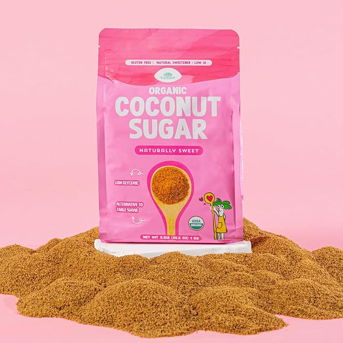Copra Organic Coconut Sugar, Certified Organic, Natural Sweetener, Sugar Alternative, Unrefined Sugar, Low Glycemic, Vegan, Gluten-Free, Non-GMO (2.2 lbs or 35.2 oz)