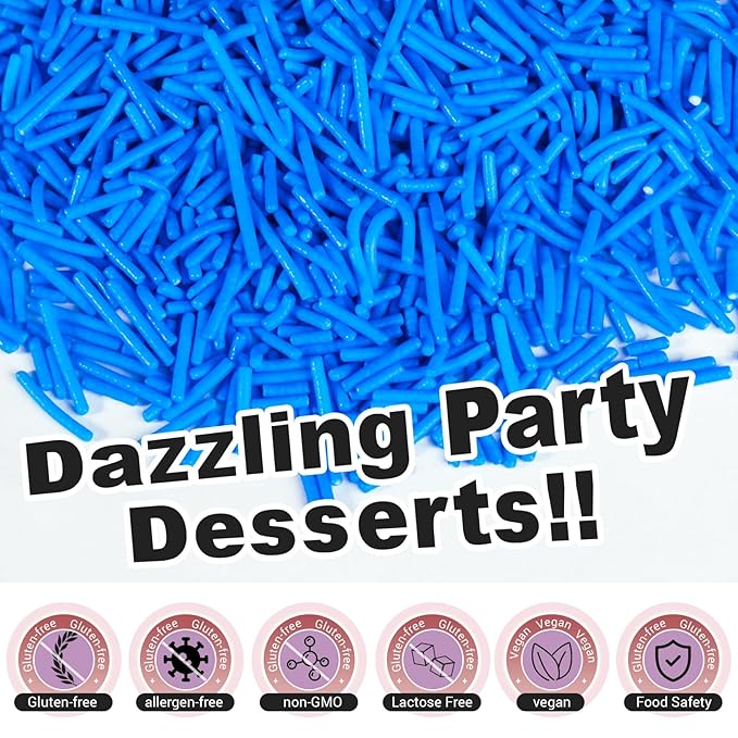 HUEBEATY 6-in-1 Rainbow Jimmies Sprinkles Bulk – 180g Neon Edible Sprinkles for Cake Decorating, Cupcakes, Cookies, Ice Cream & Birthday Desserts – Edible Candy Toppers & Rainbow Cake Decorations