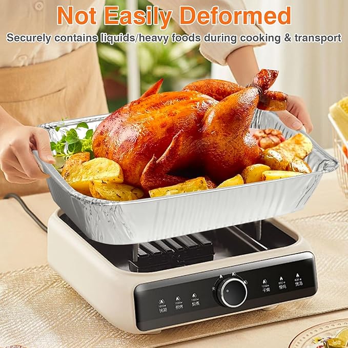 Gladify Aluminum Foil Pans 9x13 Disposable Baking Pans 30 Pack Heavy Duty Half Size Tin Foil Trays for Steam Table, Roasting, Cooking, Heating, Freezing Food1