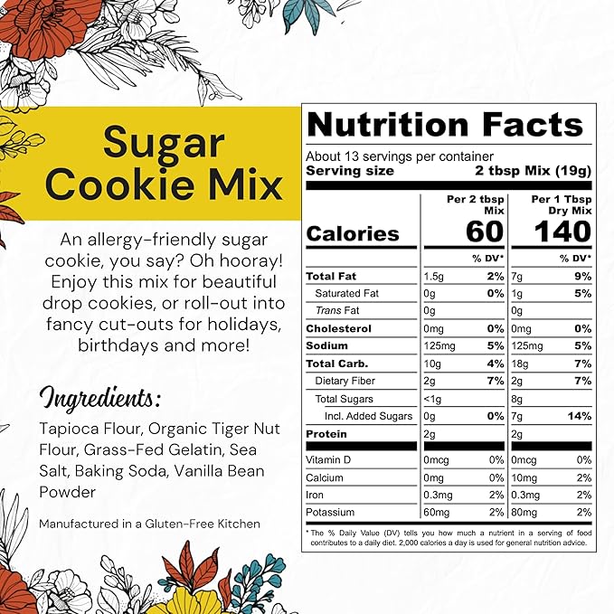eat G.A.N.G.S.T.E.R. Sugar Cookie Mix - Allergy-Friendly Baking Mix, Grain-Free, No Dairy, Nuts, Gluten, Dairy - For Paleo & AIP Diets, Bake Cookies, Cut-Outs, Fruit Crumbles, Pie Crust & S'mores