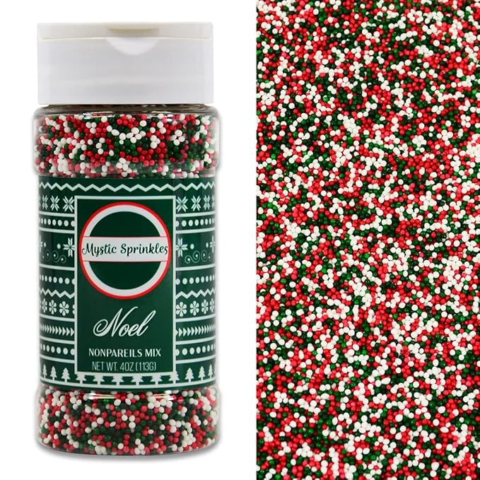 Mystic Sprinkles Christmas Holiday Sprinkle Mixes (Noel Mix Nonpareils 4oz)
