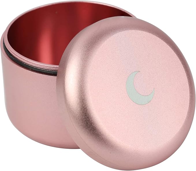 Brando Moon Rose Gold Pocket Storage Case Container Smell Proof and Air Tight - Easy to Carry and Best Way to Preserve Coffee - 2.1 x 1.8”