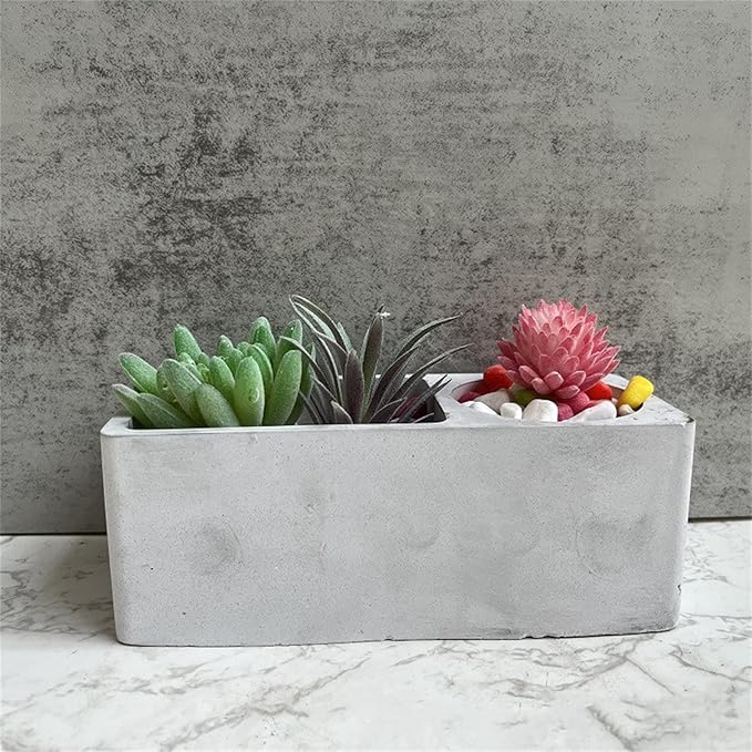 Round Square Plaster Flower Pot Silicone Mold Epoxy Resin Pen Holder Storage Box Mold Succulent Planter Vase Cactus Concrete Mold Cement Clay Mould