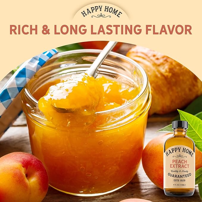 Happy Home Premium Natural Peach Flavor - Certified Kosher, 4 oz. (Pack of 2)