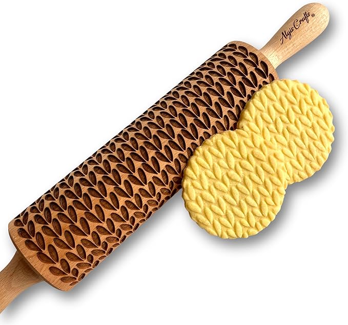 STOCKINETTE EMBOSSING ROLLING PIN LASER ENGRAVED DOUGH ROLLER GIFT for MOTHER FRIEND