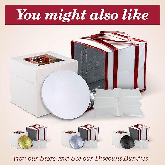 Cakebon Cake Boards - Sturdy 1/2 Thick Drums - 10 Inch Professional Smooth Straight Edges White 12-Pack