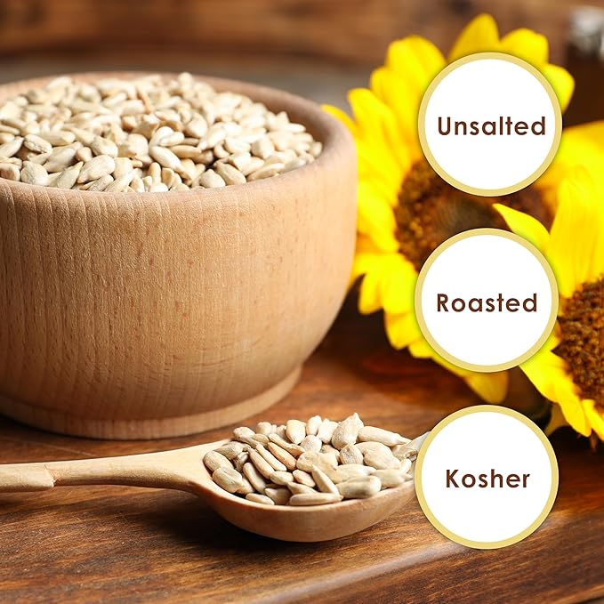 Raw Sunflower Seeds 5 Pounds | Resealable Bag | Hulled Sunflower Kernels | Healthy Snack High in Protein & Healthy Fats | Great for Cooking, Baking, Salad Recipes | Jaybee's
