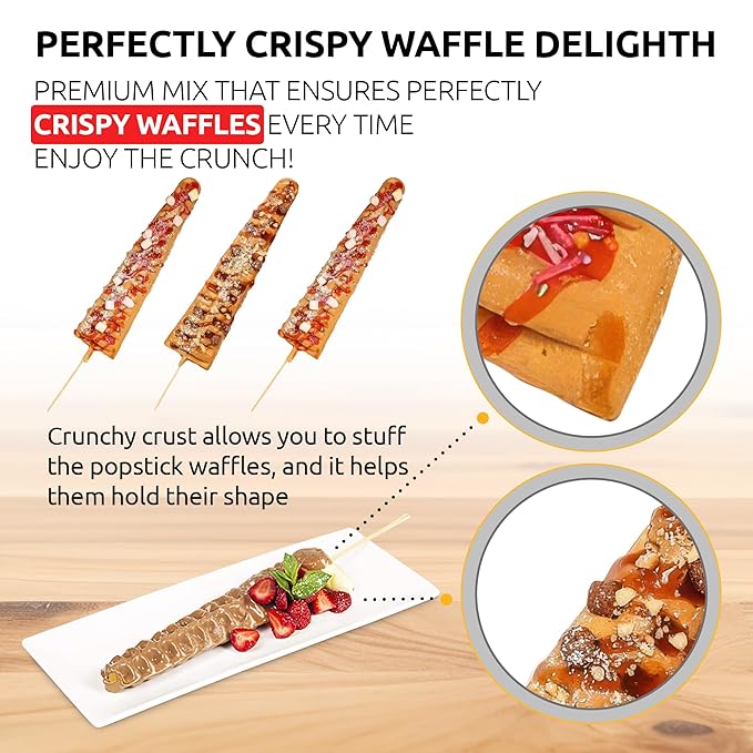 OldSoul Professional Popstick Waffle Mix | Stick Waffles Dough Mix | 30 Lbs | Vanilla Flavor | 672 Waffles (30 Lbs, Gluten Free)
