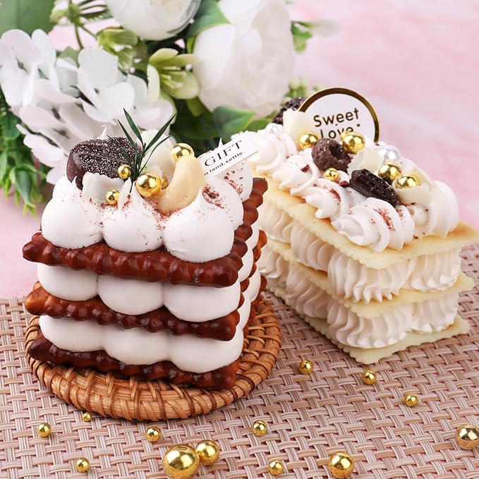 Gold Pearl Sprinkles for Cake Decorating, 4 Sizes Sugar 130g/4.6oz, Cupcake, Ice Cream, Donuts, Macaron Toppings Supplies (2mm, 4mm, 7mm, 1cm)