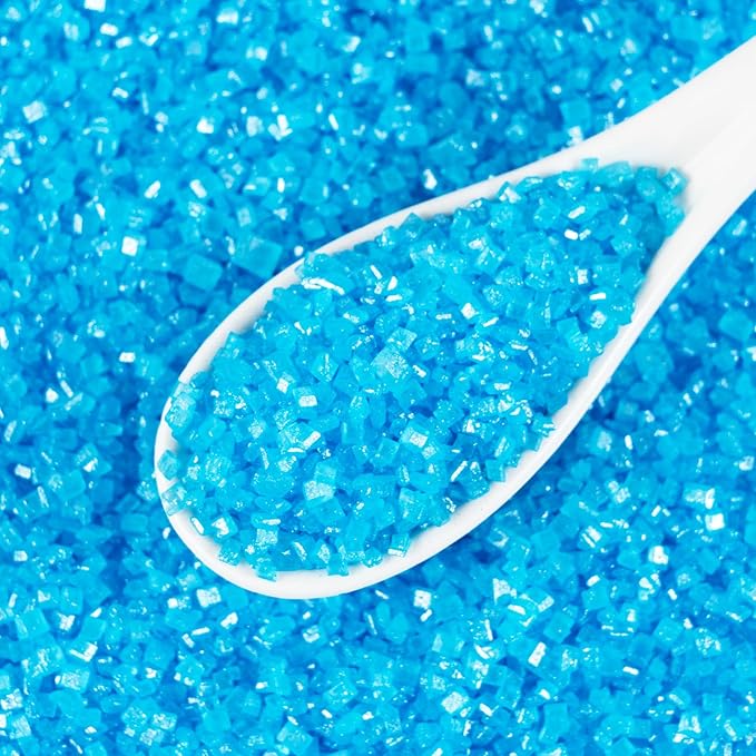 Blue Sanding Sugar 150g (5.3 oz) - Edible Sparkling Sugar for Baking Decorations, Cookies, Cakes, Cupcakes, Ice Cream Toppers - Vibrant Blue Color Sugar Crystals Winter Sprinkles