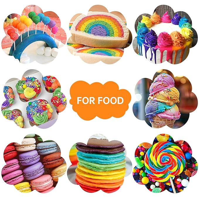 Food Coloring Liquid - 6 Colors x 10 ml Water-Based Concentrated Food Dye for Slime, Baking, Icing, Cake Decorating & Easter Eggs