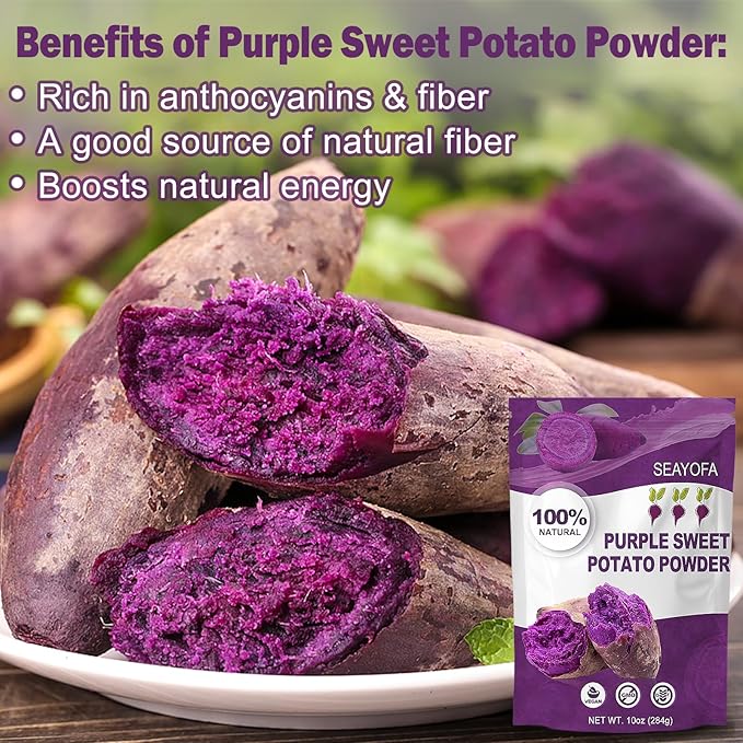 10oz Purple Sweet Potato Powder – Premium Ube Powder & Natural Yam Color for Baking, Smoothies, Ice Cream & Desserts – Vegan, Gluten-Free