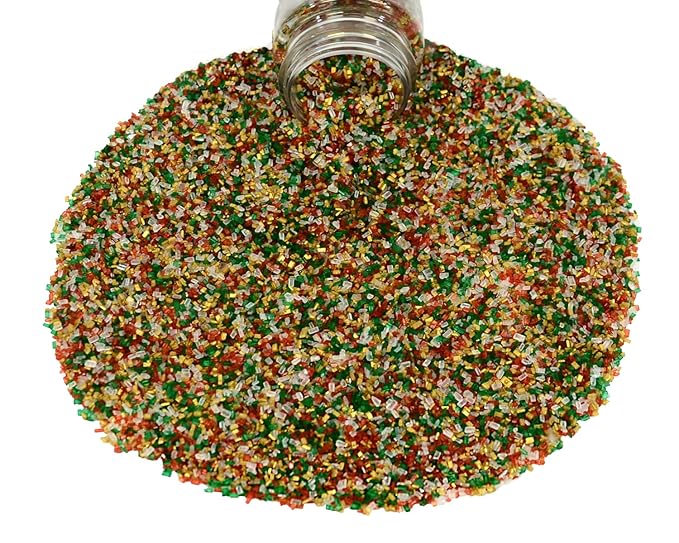 Mystic Sprinkles Christmas Holiday Sprinkle Mixes (A Classic Christmas In Gold Sugar Crystals 4.2oz)