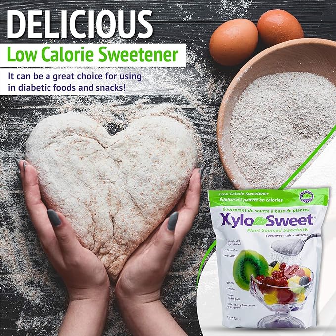 Xlear XyloSweet Plant Sourced Xylitol Sweetener - Pure Natural Sugar Substitute, Granules, Non-GMO, Gluten-Free, 5 Pound Bag (Pack of 1)