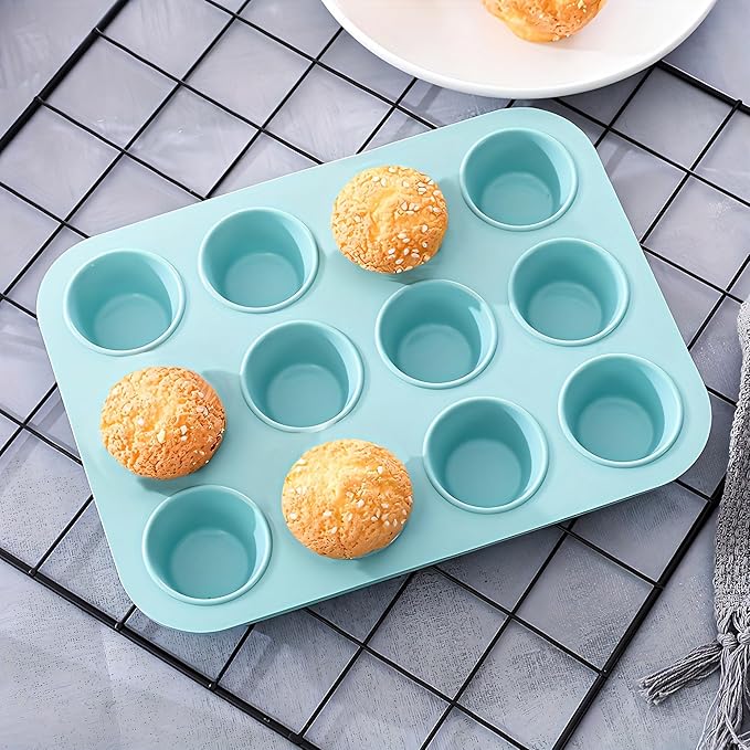 Silicone Baking Pans Set:30 in 1 Cake Baking Sheets,Cake Pans Sets for Baking Stable and Easy Demoulding,Donut Pan for Baking,Mini Bundt Cake Pans for Baking (Blue)