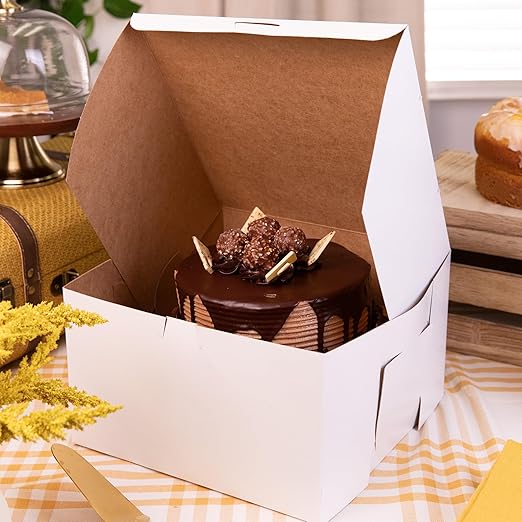 SCT White One-Piece Non-Window Bakery Boxes, 10 x 10 x 6, White, Paper, 100/Carton