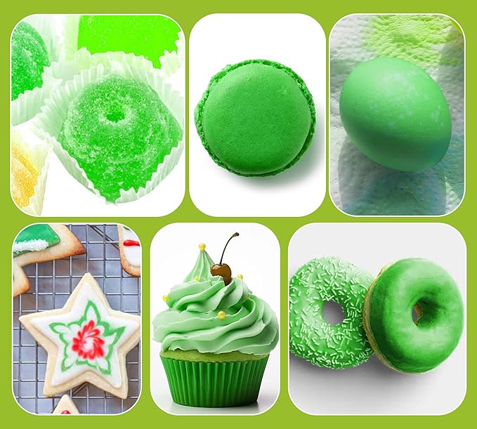 Liquid Food Coloring (Matcha), 70g × 3 Bottles Food-Grade Concentrated Flavorless Food Coloring Set, Vibrant Dye Ideal for Baking Cookies, Cake Decorating, Icing, Fondant, Easter Eggs, DIY Projects
