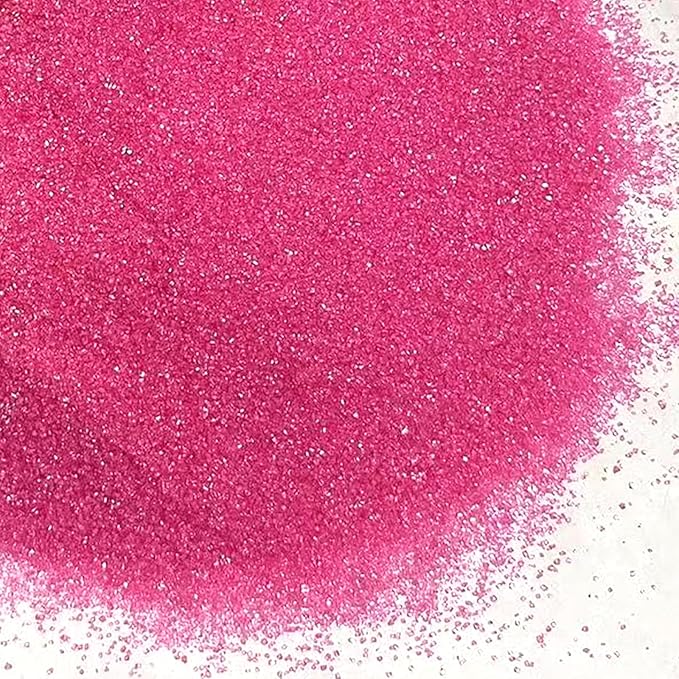 PhilaeEC Hot Pink Sanding Sugar Edible Sparkling Crystals for Baking Cake Decoration Cookie Ice Cream Cupcake Toppers Wedding Party Valentines Halloween Christmas Supplies 5oz