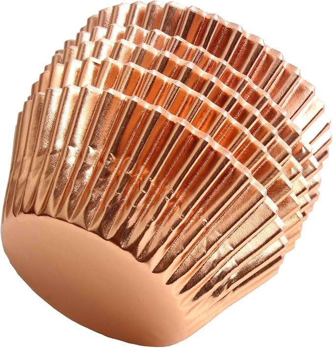Rose Gold Foil Muffin Cupcake Liners case Baking Cups,Foil Cupcake Liners Standard Baking Cups Pack of 100 …