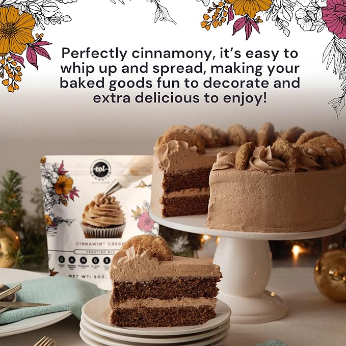 eat G.A.N.G.S.T.E.R. Cinnawin Cream Frosting Mix, 2 Pack, Allergy-Friendly, Grain-Free, No Dairy, Nuts, Gluten, Dairy, For Paleo & AIP Diet, Cinnamon Icing for Cakes, Cookies and Cupcakes