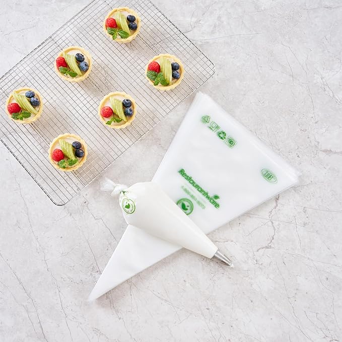 Restaurantware Pastry Tek 18 x 8.7 Inch Piping Bags 100 Disposable Pastry Bags - Sturdy No Slip Clear Plastic Baking Bags To Decorate Cakes For Parties Or Bakeries
