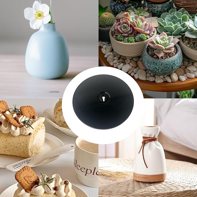 2PCS 4" Small Lazy Susan Turntable, Black Acrylic Ball Bearing Rotating Tray Display Base for Spice Rack Table Cake Kitchen Pantry Decorating, 40 lb Load, 360° Smooth Rotation