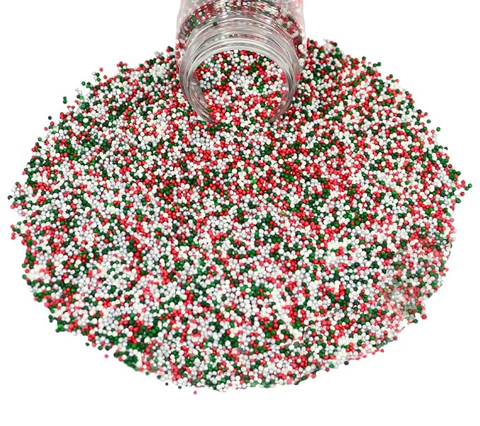 Mystic Sprinkles Christmas Holiday Sprinkle Mixes (A Classic Christmas in Silver Nonpareil Mix 4oz)
