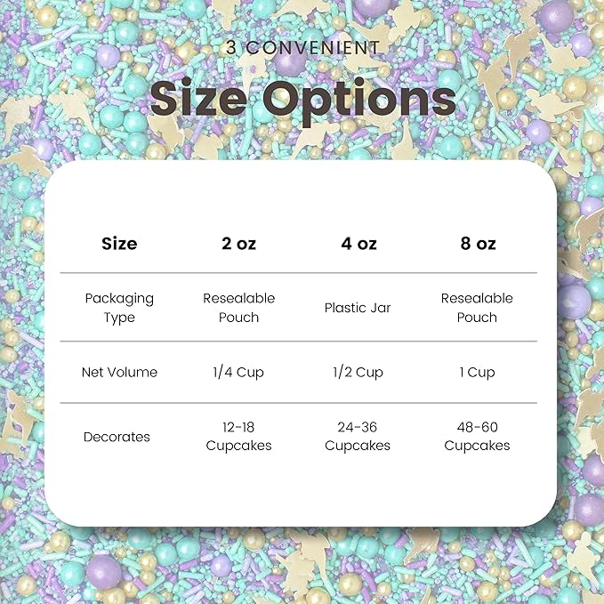Sprinkle Pop Arabian Princess Sprinkles Mix| Aqua Lavender Purple Sprinkles with ~20 Genie Bottle Toppers and Gold Dragees| Girl Birthday Decorating Sprinkles Made in USA for Cake Cookie Cupcakes, 4oz