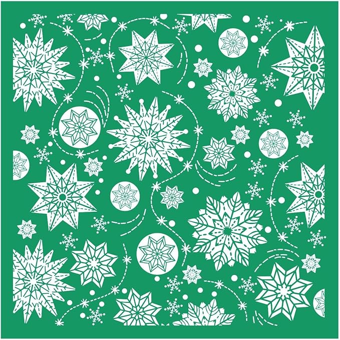 DGAGA Snowflakes Self-Adhesive Silk Screen Printing Stencils,Winter Silk Screen Stencils Transfers for Craft Christmas Chalk Stencil Reusable for Painting on Wood Window Home Xmas Gift