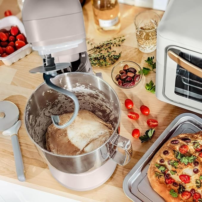 Beautiful 5.3 QT Stand Mixer w/Tilt-Head Design, Stainless Bowl, 300-Watt Power, 12-Speed Control, Includes Beater, Dough Hook, Whisk, Splash Shield (Porcini Taupe)