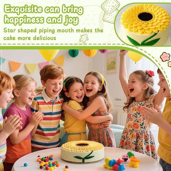 Suuker 5 Pieces Leaf Piping Tips,Stainless Steel Cake Decorating Tips, Frosting Icing Tips for Cupcakes, Cake, Cookie and Decorating（67 68 70 352 113）
