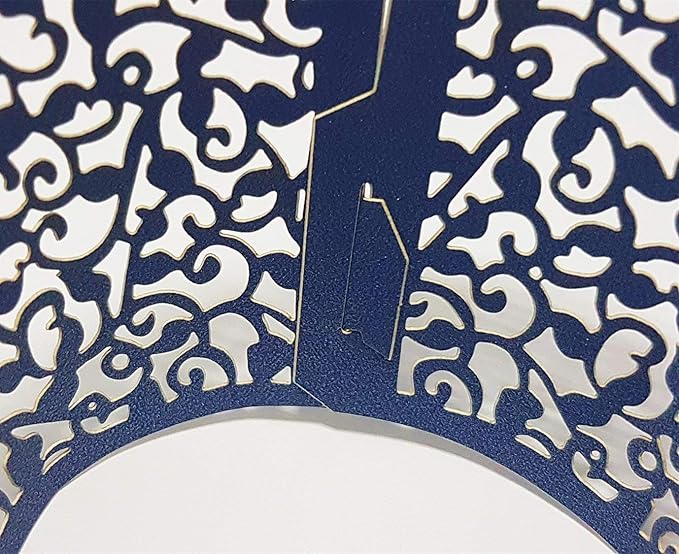 YOZATIA 60PCS Standard Navy Blue Cupcake Wrappers, Laser Cut Vine Lace Cupcake Decorative Liners for Party Supplies (Navy Blue)