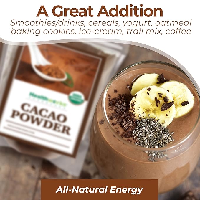 Healthworks Superfoods Organic Cacao Powder - 32 Oz / 2 Lbs - Cocoa Chocolate Substitute - Rich Choclate Flavour - Sugar-Free, Keto, Vegan & Non-GMO - Peruvian Bean/Nut Origin - Antioxidant Superfood
