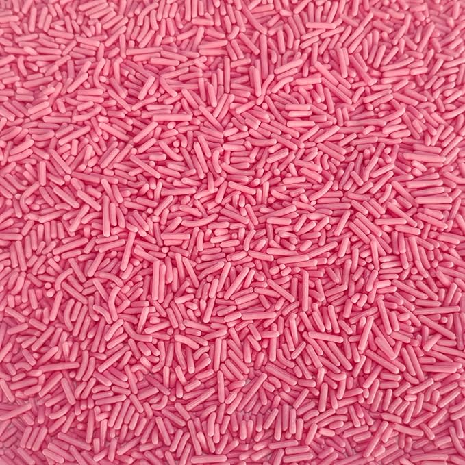 Sentovac Edible Pink Jimmies Sprinkles for Cake Decorating Baking | Cupcake Cookie and Ice Cream Toppers Cake Decorations| Celebrations Wedding Shower Party Chirstmas Supplies 78g/2.75oz