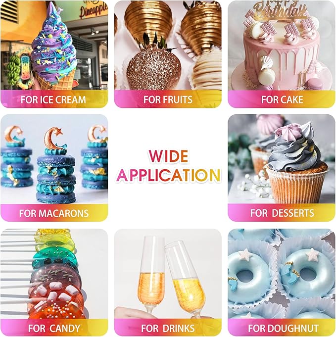 Edible Glitter Spray - 22g Edible Luster Dust Metallic Food Grade Glitter for Drinks, Cake Decorating, Baking - Edible Food Coloring Powder Shimmer Glitter for Cocktail, Icing, Candy (Purple)