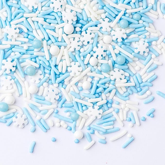 Sweets Indeed Dye-Free Snowflake Sprinkles – 2.4 oz Jar | Natural White Christmas Sprinkles for Cookies, Cupcakes, Cakes & Holiday Baking | Clean Label Winter Sprinkle Mix with No Artificial Dyes
