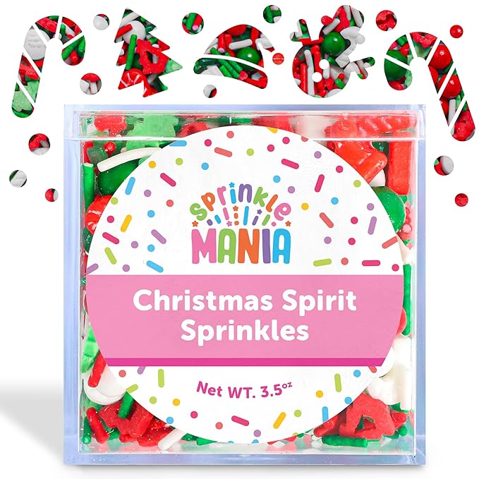 Santa's Favorite Christmas Sprinkles for Cookie Decorating – Our Charming Holiday Mix Includes Santa Hat, Tree & Snowmen Sprinkles (Christmas Spirit)