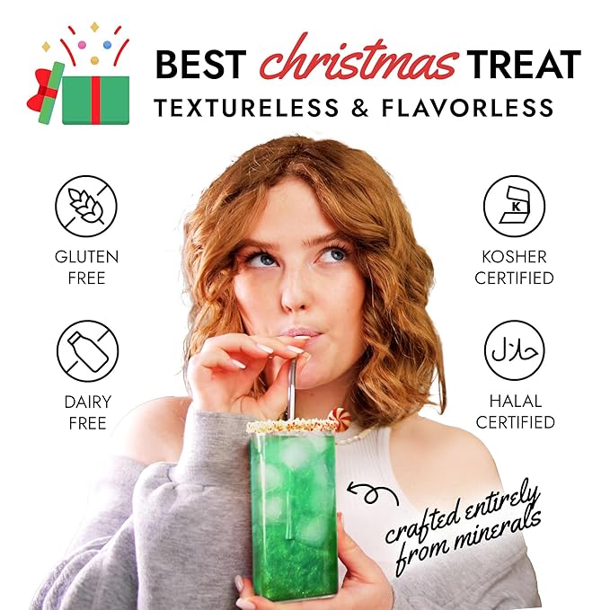 MONÉGASQUE Eden Green Edible Glitter for Drinks 10g – Edible Glitter for Cakes & Cocktails – Christmas Sprinkles for Cake – Food Coloring Spray for Cake Decorations – Cocktail Drink Shimmer Powder