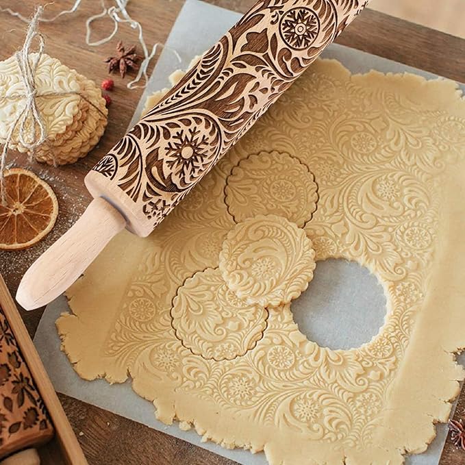 2 Pack Everyday Rolling Pin, 13.78" Classic Wood Rolling Pin, Fondant, Dough Roller for Cookie, Pizza Pie Crust, Pastry, Dough, Essential Kitchen Utensil