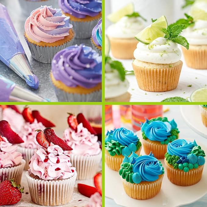 Suuker Large Piping Tips Set, Stainless Steel Cake Decorating Tips, Large Pastry Tips and Piping Bags, Frosting Icing Tips for Cupcakes, Cake, Cookie (1M 2D 2F 6B 2A)