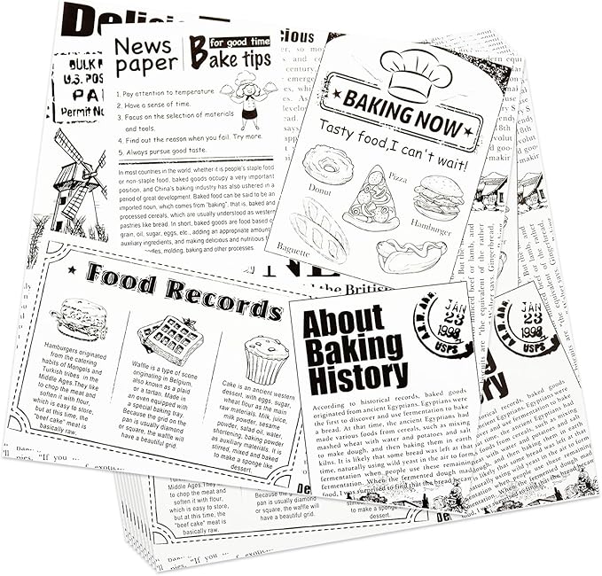 Premium Deli Paper 10"x10"- 200 Pk - Sandwich Wrapping Greaseproof Paper Sheets, Bread/Rolls Deli Paper Liners, Baskets Lining Wrappers for Fish & Chips or Burger & Fries