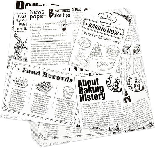 Premium Deli Paper 10"x10"- 200 Pk - Sandwich Wrapping Greaseproof Paper Sheets, Bread/Rolls Deli Paper Liners, Baskets Lining Wrappers for Fish & Chips or Burger & Fries