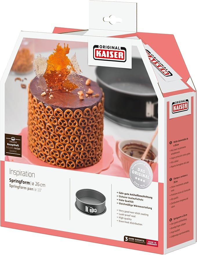 Kaiser Springform Pan, Stainless Steel Black, 28 cm