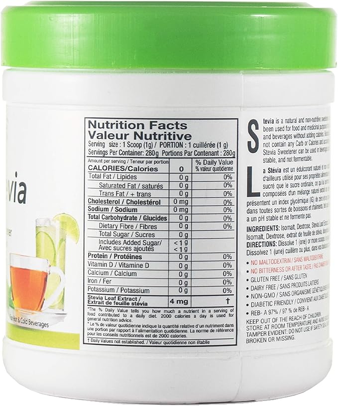 Rite Stevia Powder Concentrate, 9.8 oz – Raw Green Leaf Naturally Sweet Pure White 0 Carb Zero Calorie Sweetener Powdered Sugar Substitute for Diabetics, Keto Baking, Mixing Drinks & Smoothies