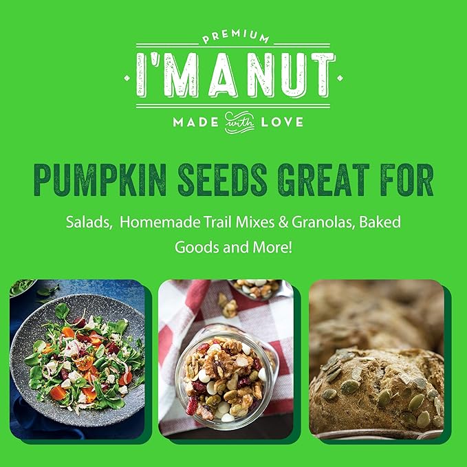Raw Pumpkin Seeds (Papitas) 32 oz (2 lb) | No Preservatives | Batch Tested Gluten & Peanut Free | Non-GMO | NO PPO | 100% Natural | Resealable Bag | BULK Size | Healthy | Premium Grade