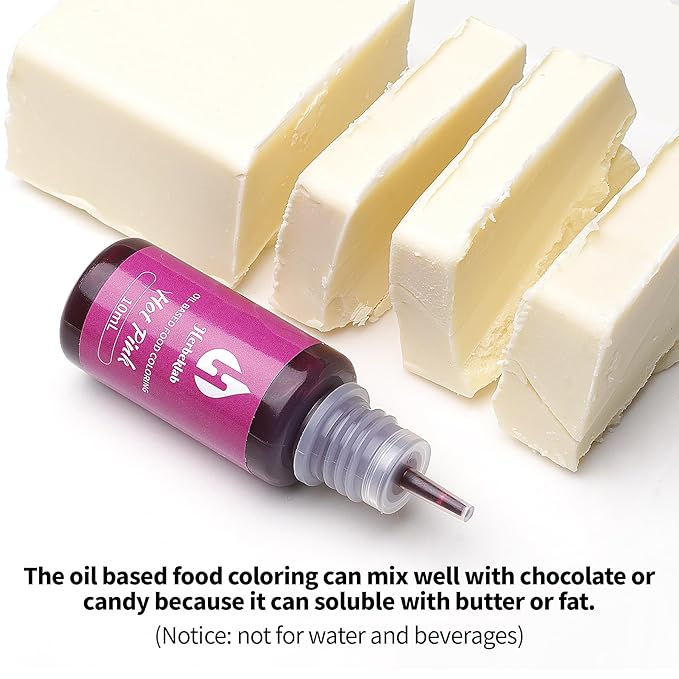 Oil Based Food Coloring for Chocolate 6 Colors x 10 ml Concentrated Oil Food Coloring for Melting Chocolate Candy Melts Cake Pops Strawberries