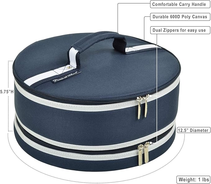 Picnic at Ascot Original Pie and Cake Carrier 12" Diameter- Designed & Quality Approved in the USA