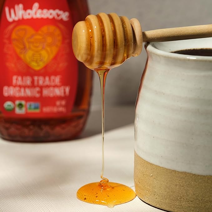 Wholesome Sweeteners 16-Ounce Organic Honey Bottle, 100% Pure, Fair Trade Certified, Non GMO Project Verified & Gluten Free, 1 Pack